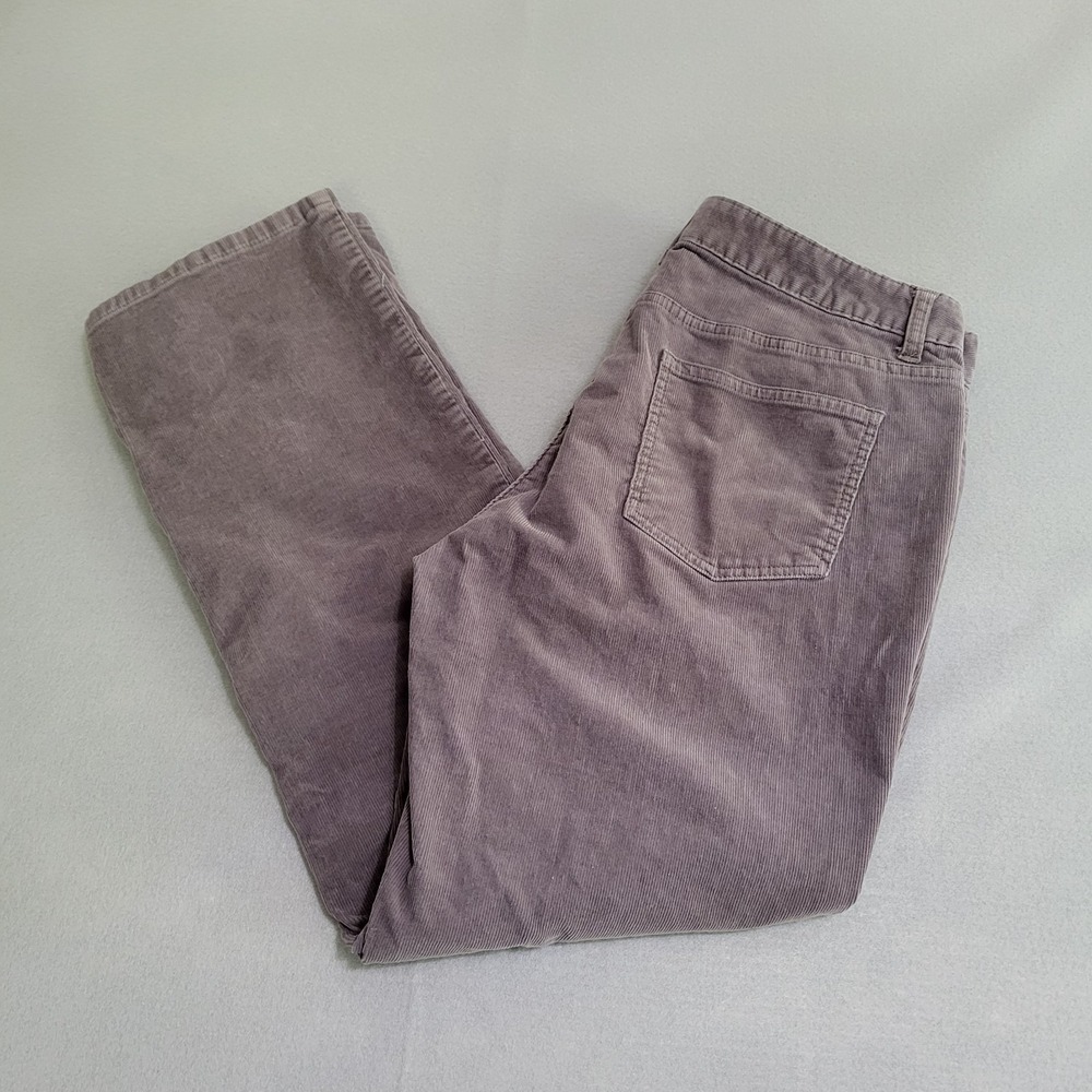 Talbots Heritage Corduroy Pants Gray Women's Petites Size 14P Straight Leg